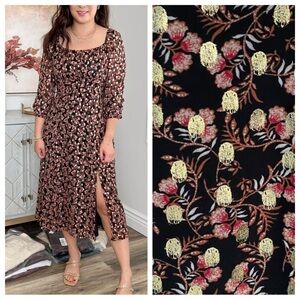 New! Loft shimmer dot square neck midi Dress nwt 47688